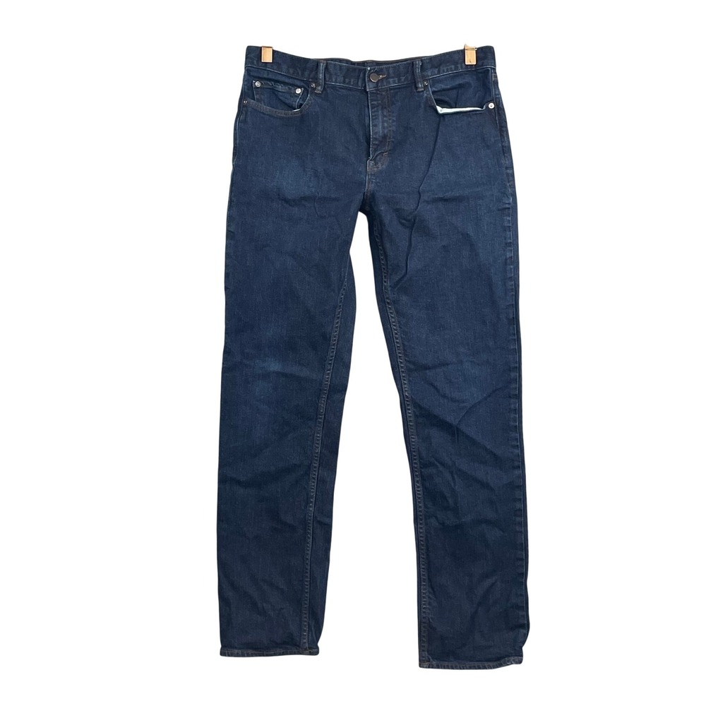Banana Republic Jeans Mens 36x32 Blue Slim‎ Fit Dark Wash Denim Pants Preppy